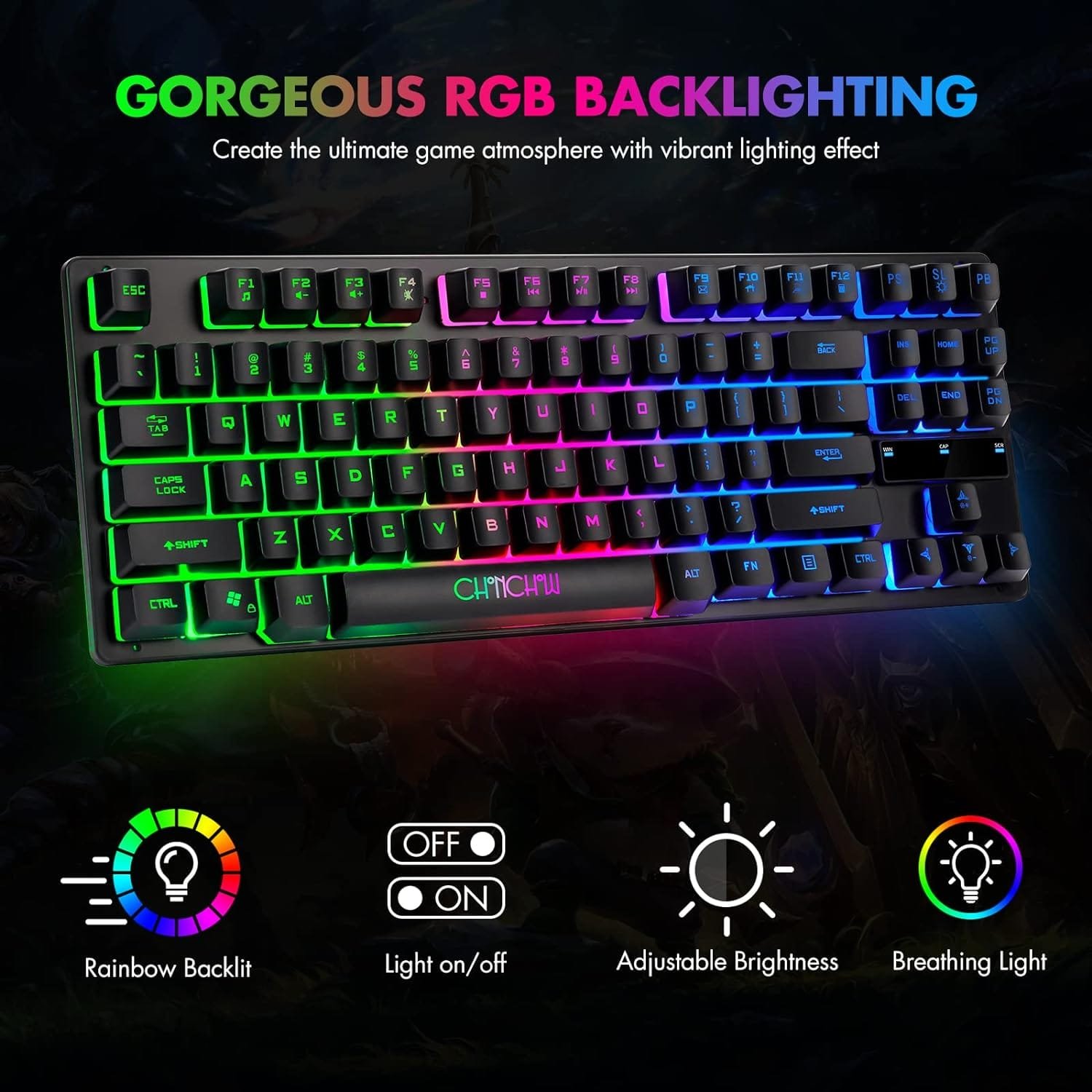 CHONCHOW 87 Keys TKL Gaming Keyboard